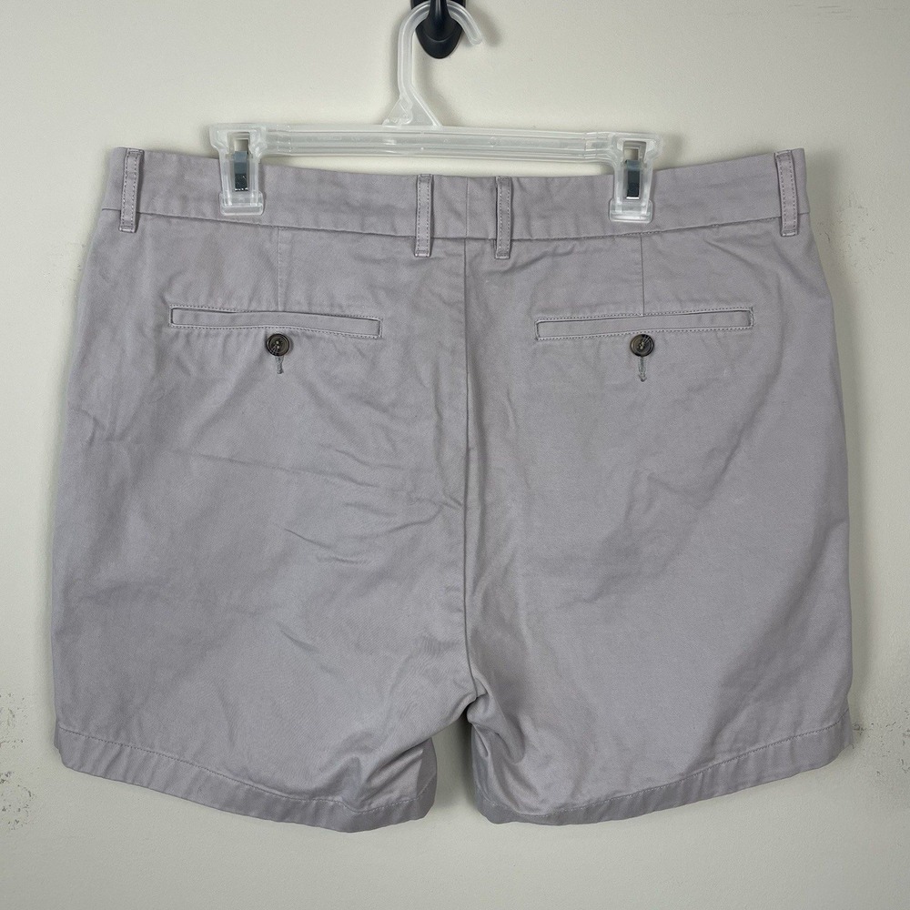 Peter Manning Chino Shorts Men 36 Grey 5 Inch Inseam Cotton Twill Flat Front - Picture 4 of 9
